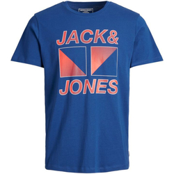 Textil Rapaz T-Shirt mangas curtas Jack & Jones 12177793 JCOBOOSTER TEE SS CREW NECK MAR 20 JR NAVY PEONY Azul