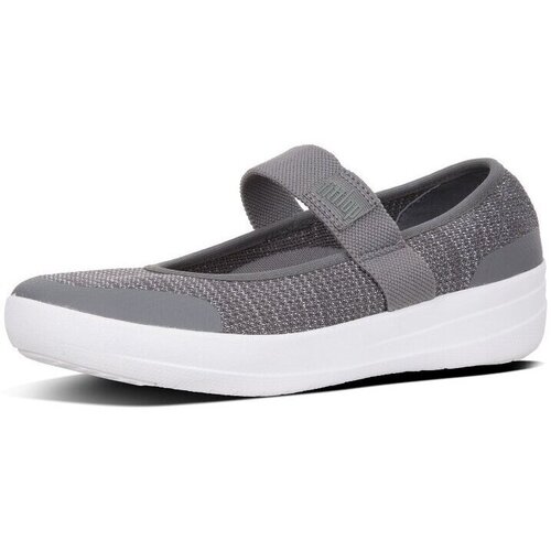 Sapatos Mulher Chinelos FitFlop ÜBERKNIT TM MARY JANES CHARCOAL/METALLIC PEWTER Preto
