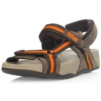 Sapatos Criança Sandálias FitFlop Hyker TM boy chocolate/orange (leather) Preto