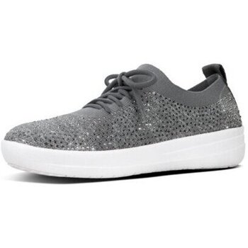 Sapatos Mulher Sapatilhas FitFlop UBERNKIT SNEAKER CRYSTAL CHARCOAL/DUSTY GREY Preto