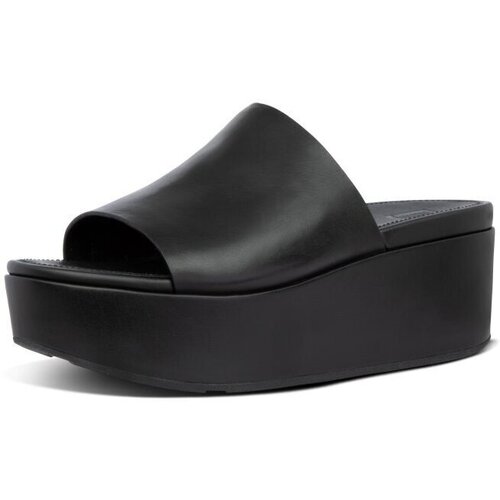 Sapatos Mulher Chinelos FitFlop ELOISE LEATHER WEDGES ALL BLACK Preto