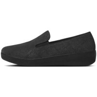 Sapatos Mulher Mocassins FitFlop SUPERSKATE TM- BLACK SNAKE EMBOSSED Preto