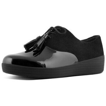 Sapatos Mulher Mocassins FitFlop CLASSIC TASSEL TM SUPEROXFORD ALL BLACK SUEDE Preto
