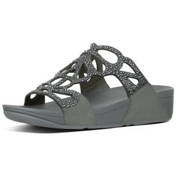 Sapatos Mulher Chinelos FitFlop BUMBLE CRYSTAL SLIDE PEWTER es Preto