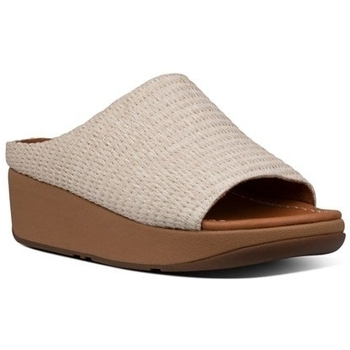 Sapatos Mulher Chinelos FitFlop IMOGEN BASKET WEAVE SLIDES STONE Ouro