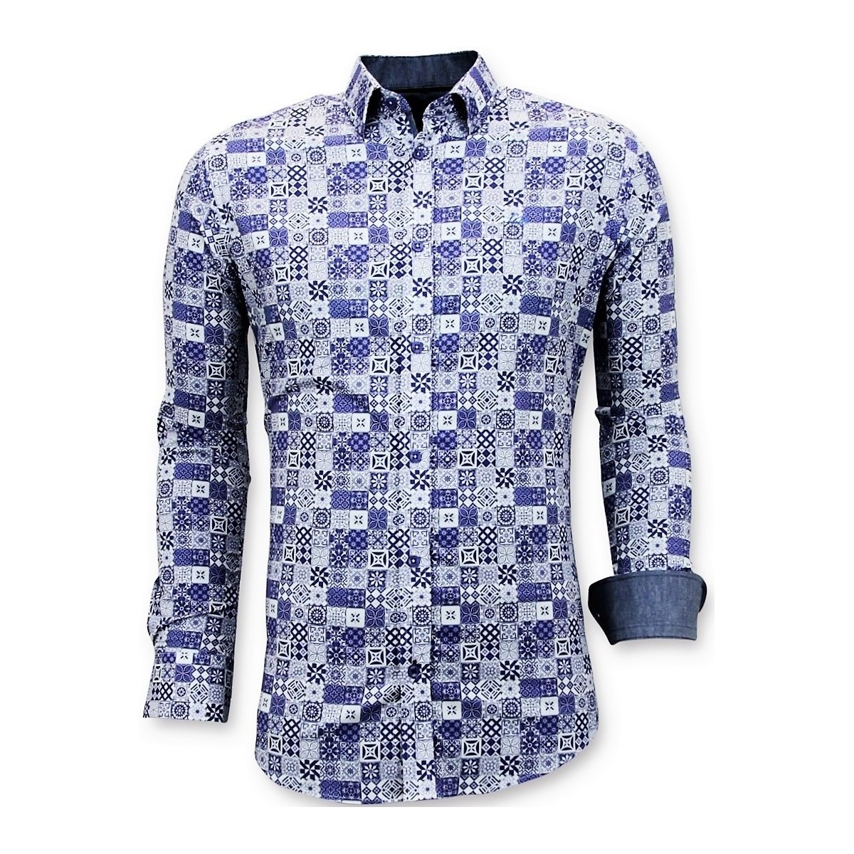 Textil Homem Camisas mangas comprida Tony Backer 111520288 Azul