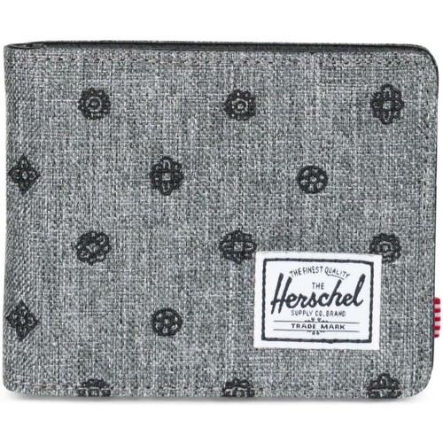 Malas Carteira Herschel Hank RFID Raven Crosshatch Embroidery Cinza