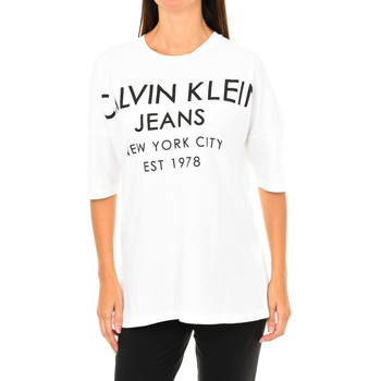 Textil Mulher T-shirt mangas compridas Calvin Klein Jeans J20J204632-112 Branco
