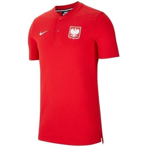 Textil Homem T-Shirt mangas curtas Nike patent Polska Modern Polo Vermelho