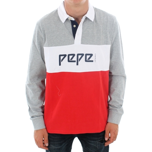 Textil Homem Polos mangas compridas Pepe jeans FEILDDING PM541216 265 FLAME Vermelho