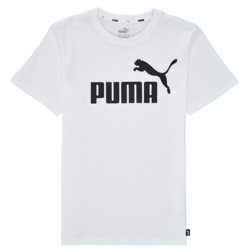 Textil Rapaz T-Shirt mangas chicagos Puma ESSENTIAL LOGO TEE Branco