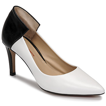 Sapatos Mulher Escarpim Perlato 11764-VENUS-BLANC-JAMAICA-NOIR Branco / Preto