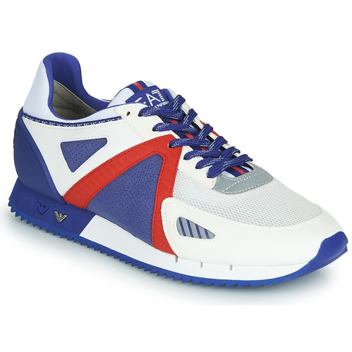 Sapatos Homem Sapatilhas Longwood-sneakers-low Top Lace SAPONI Branco / Azul / Vermelho