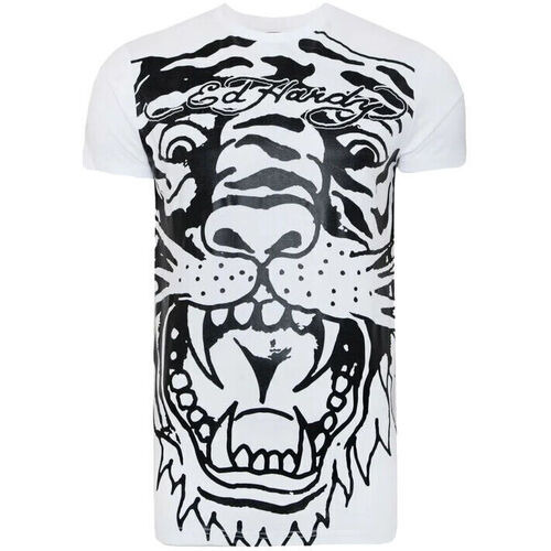 Textil Homem T-Shirt mangas curtas Ed Hardy Big-tiger t-shirt Branco