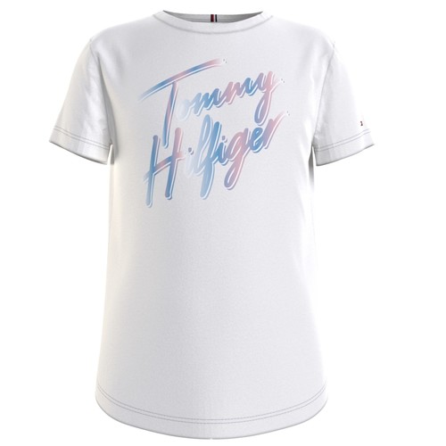 Textil Rapariga T-Shirt mangas curtas Tommy Hilfiger KG0KG05870-YBR Branco