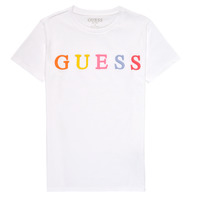 Textil Rapariga distorted logo T-shirt Guess H1RJ04-K8HM0-TWHT Branco