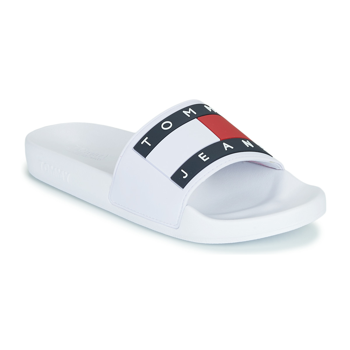 Sapatos Mulher chinelos Tommy Jeans TOMMY JEANS FLAG POOL SLIDE Branco