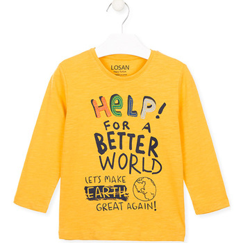 Textil Criança T-shirt mangas compridas Losan 025-1005AL Amarelo
