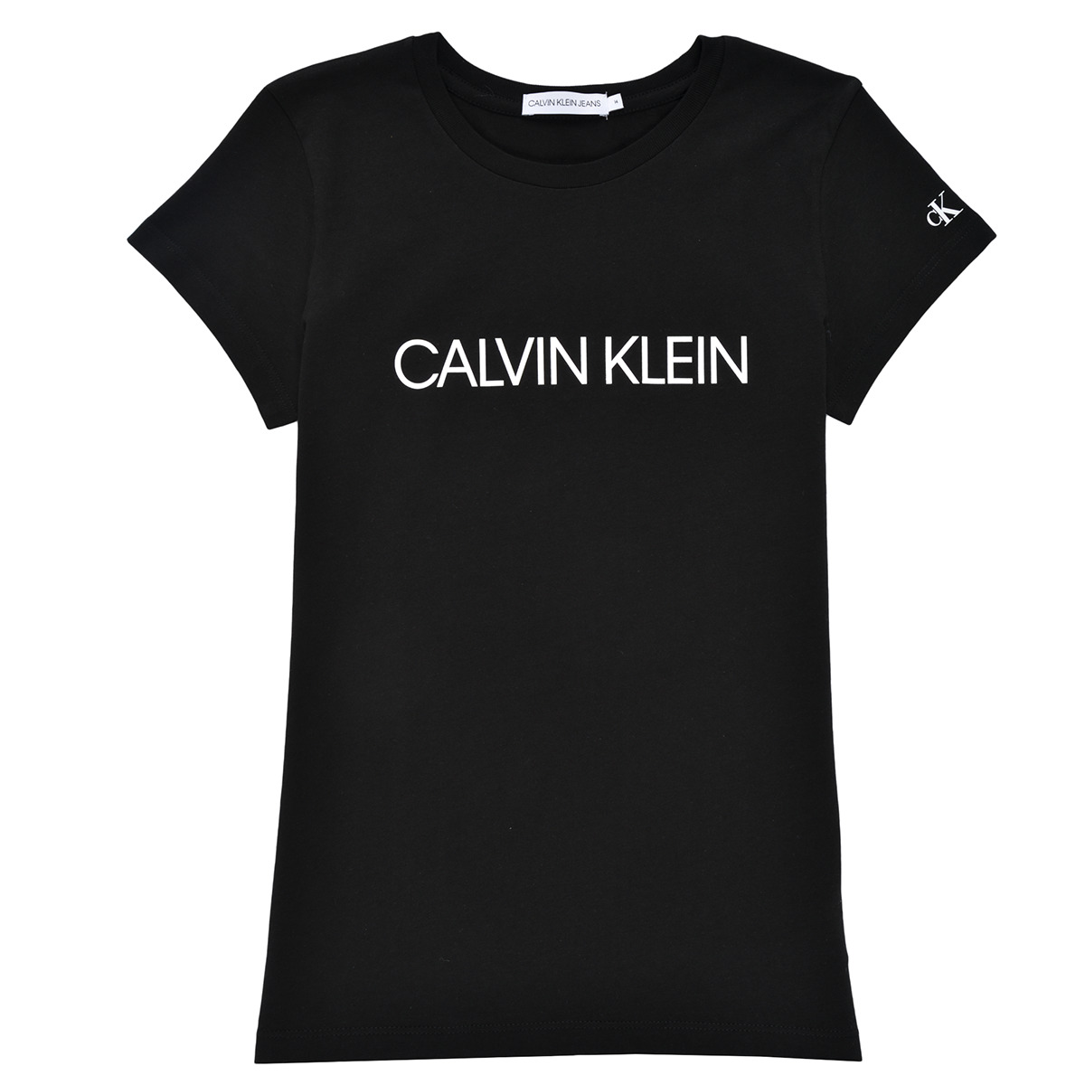Textil Rapariga T-Shirt mangas curtas Spring Calvin Klein Jeans INSTITUTIONAL T-SHIRT Preto
