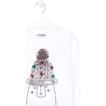 Textil Criança T-shirt mangas compridas Losan 026-1007AL Branco
