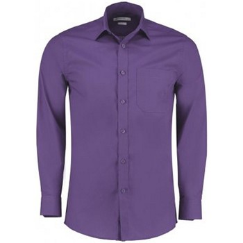 Textil Homem Camisas mangas comprida Kustom Kit K142 Púrpura