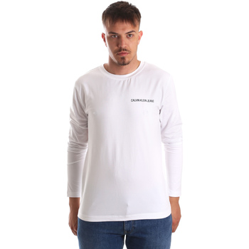 Textil Homem T-shirt mangas compridas Calvin Klein Jeans J30J310489 Branco