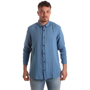 Textil Homem Camisas mangas comprida Antony Morato MMSL00530 FA400051 Azul