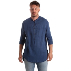 Textil Homem Camisas mangas comprida Antony Morato MMSL00531 FA400051 Azul