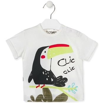Textil Criança T-shirts e Pólos Losan 017-1012AL Branco