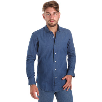 Textil Homem Camisas mangas comprida Betwoin DENIM78 6635535 Azul