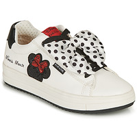 Sapatos Rapariga Sapatilhas Geox J REBECCA GIRL B Branco / Preto / Vermelho