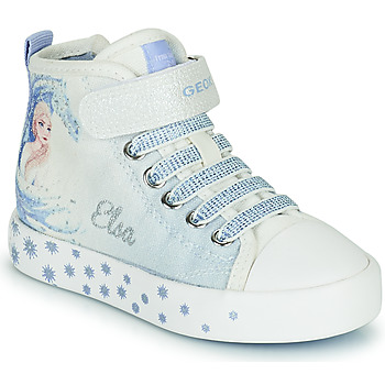 Sapatos Rapariga Sapatilhas de cano-alto Geox JR CIAK GIRL Branco / Azul