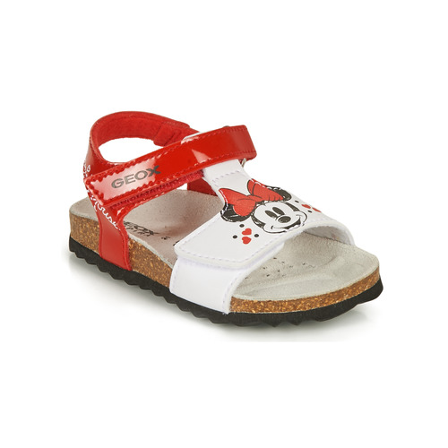 Sapatos Rapariga Sandálias Geox SANDAL CHALKI GIRL Vermelho / Branco