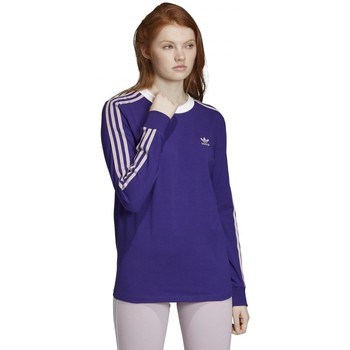 Textil Mulher T-shirts Grau e Pólos adidas Originals 3 Str Ls Tee Violeta