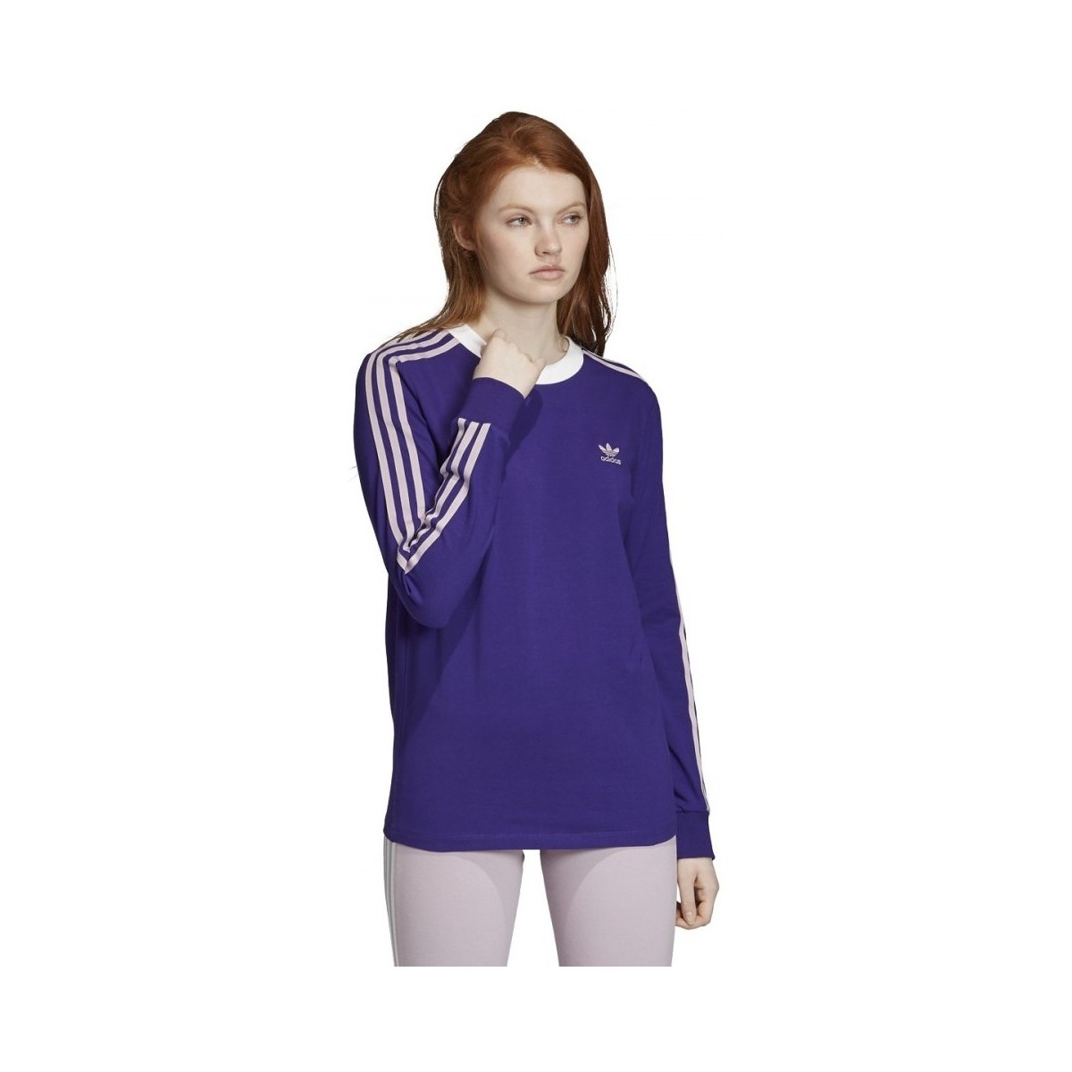 Textil Mulher T-shirts e Pólos adidas Originals 3 Str Ls Tee Violeta