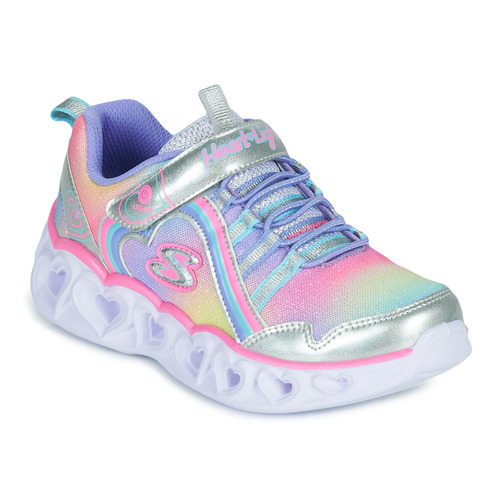 Sapatos Rapariga Sapatilhas Skechers Bionic HEART LIGHTS RAINBOW LUX Prata / Rosa