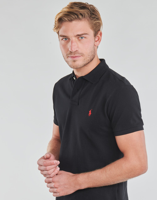 Polo Ralph Lauren POLO AJUSTE DROIT EN COTON BASIC MESH LOGO PONY PLAYER Preto