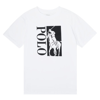 Textil Rapaz T-Shirt mangas curtas Polo Ralph Lauren CROPI Branco
