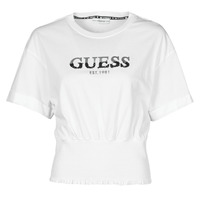 Textil Mulher T-Shirt mangas curtas Guess SS WINIFRED CROP TOP Branco