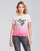 Textil Mulher T-Shirt mangas curtas swev76 Guess SS CN PALMS TEE Rosa / Multicolor