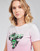 Textil Mulher T-Shirt mangas curtas Guess SS CN PALMS TEE Rosa / Multicolor