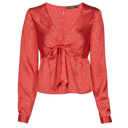 Textil Mulher Holly Belted Blazer Guess NEW LS GWEN TOP Vermelho / Branco