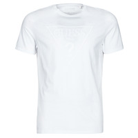 Textil Homem T-Shirt mangas curtas Guess P2143 ES SS EMBROIDERED LOGO TEE Branco