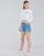 Textil Mulher Sweats Tommy Jeans TJW SUPER CROPPED BADGE CREW Branco