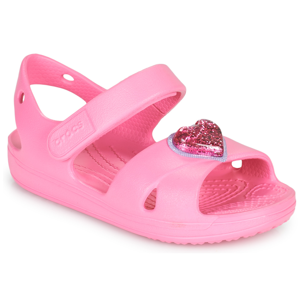 Sapatos Rapariga Sandálias Crocs CLASSICCROSSSTRAPCHARMSANDAL T Rosa