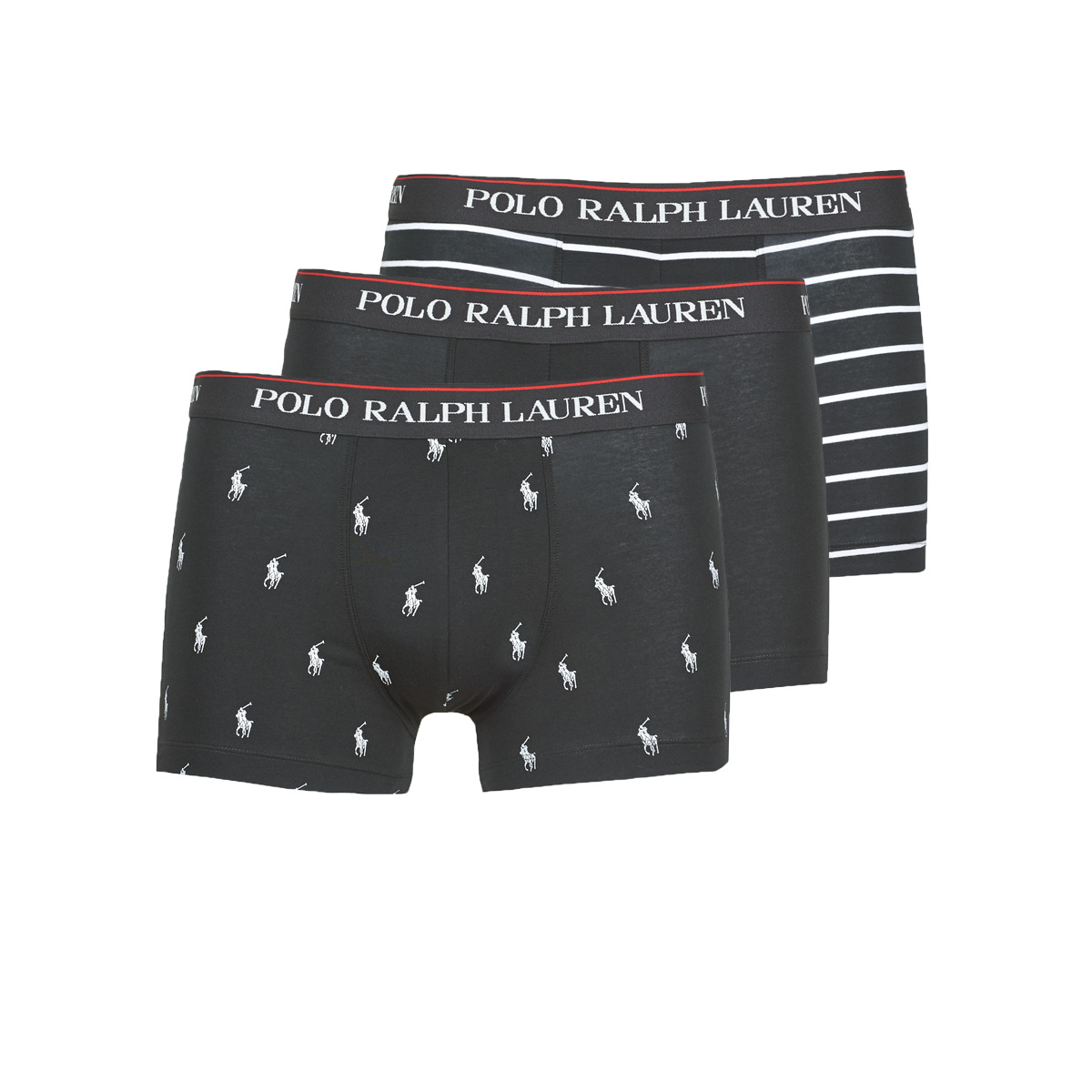 hat polo-shirts 39-5 Cream Boxer Polo Ralph Lauren CLASSIC TRUNK X3 Preto / Branco