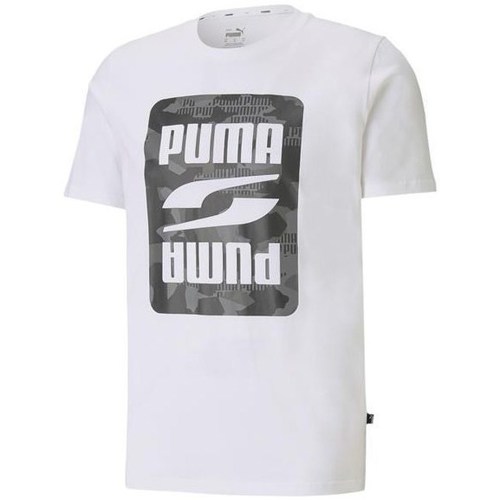 Textil Homem T-Shirt mangas curtas Puma Rebel Camo Graphic Tee Branco