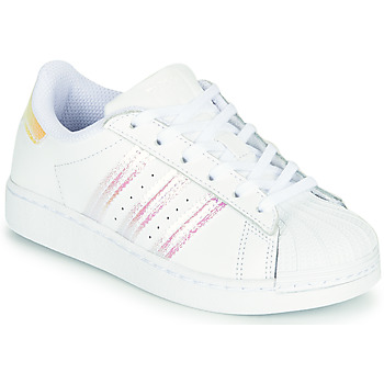 Sapatos Rapariga Sapatilhas adidas Originals SUPERSTAR C Branco / Iridescente