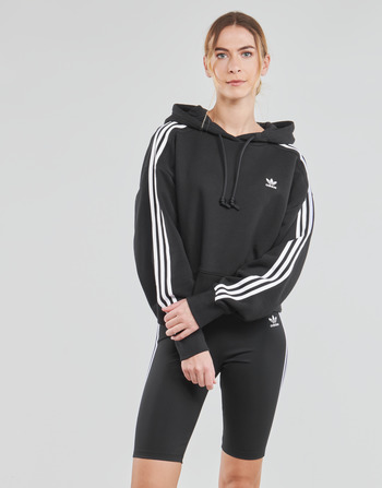 Textil Mulher Sweats adidas Originals SHORT HOODIE Preto