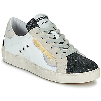 Sapatos Mulher Sapatilhas Meline NKC139 Branco / Glitter / Preto